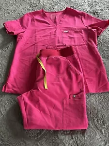 Figs Collezione Tecnica Donna Taglia XL/Pantalone Petite Grande Top Rosa Set - Foto 1 di 16