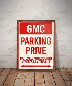 Plaque métal vintage Gmc parking privé Enseigne Garage Décoration voiture - Imagen 1 de 3