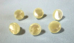 Pearl Tone White 6 Round Shank Buttons 3/8 Inch - Picture 1 of 3