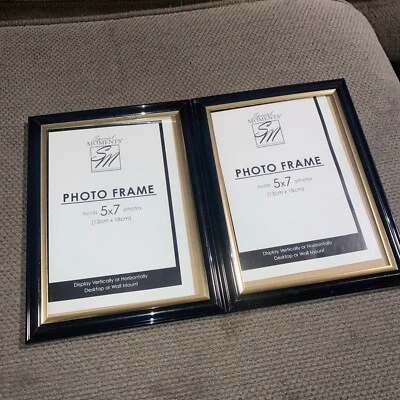 Lote X2 Momentos Especiales Negro con Marco de Borde Dorado 5" X 7" Montaje en Pared Foto 1 de 4