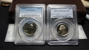 1968-S & 1977-S Washington Quarters PCGS PR69 / PR69DCAM Lot of 2 Proof 25C Coin - Picture 1 of 6