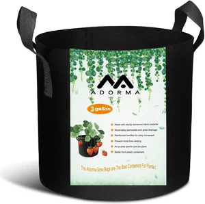 12 Packs 3 Gallon Grow Bags, Heavy Duty 300G Thickened Nonwoven Fabric Plant Pot - Picture 1 of 12