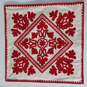 Pottery Barn Elsie bestickter Kissenbezug 18 Zoll rot Marketingmuster neu - Bild 1 von 4