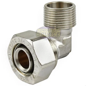 Maxline 90 Grad Winkelverschraubung 3/4 Schlauch x 3/4" Außengewinde NPT Druckluft M8088 - Bild 1 von 6