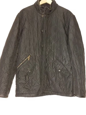 Mens Barbour Powell Waterproof Black Quilted Fleece Lined Country Jacket  Large - Image 1 of 4