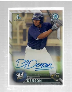 David Denson 2016 Bowman Chrome Refractor Auto 464/499 RC Autogramm CPA-OD - Bild 1 von 1