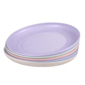 5 Pcs Straw Tableware Set Unbreakable Dinner Dishes Child Plates - Picture 1 of 11
