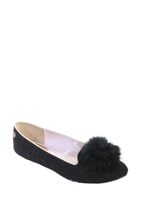 Ted Baker London Womens Embossed Pompom Flats Black Size 8 - Picture 1 of 6