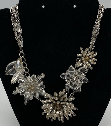 VETEMENTS Collana Ann Taylor Loft Starburst perle cristallo oro pendente catena tono argento