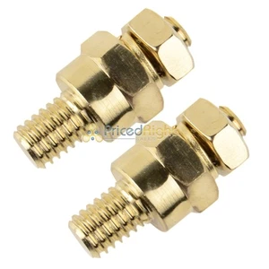 2 Pack GM Short Battery Side Post Terminal Tap Extender GMC Mount Gold Plated - Picture 1 of 6