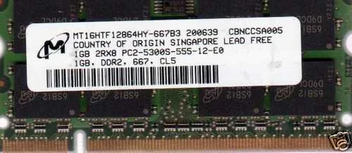 NEW 1GB HP Business Notebook 500/510/520/530/541 DDR2 Laptop/Notebook RAM Memory - Image 1 of 1