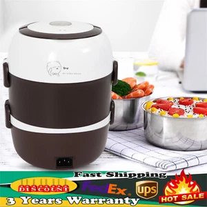 Fiambrera Eléctrica 3 Capas Portátil Coche Oficina Calentador de Alimentos Contenedor - Imagen 1 de 14