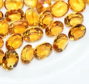 NATURAL YELLOW CITRINE OVAL FACETED CUT LOOSE GEMSTONE LOT AAA QUALITY - Picture 1 of 18