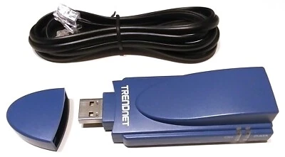 TRENDNET TFM-560U 56K USB TAM TELEPHONE RJ11 HIGH SPEED FAX DATA MODEM - Image 1 of 3