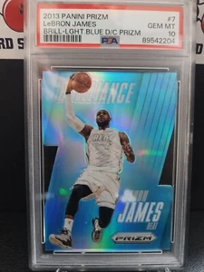 2013 Panini Prizm Brilliant Light Blue Die-Cut Prizm LEBRON JAMES #7 PSA 10 /199 - Picture 1 of 2
