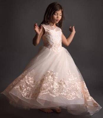 Vestido Princesa Niña Florista para Boda Salón Concurso Vestidos Talla 10-11 Niños-NUEVO Foto 1 de 4