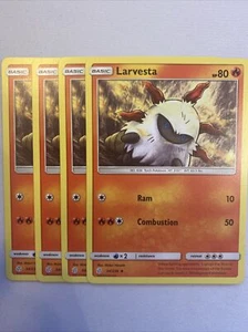 Carte Pokemon 4x Larvesta 34/236 Playset Eclissi Cosmica NM/M - Foto 1 di 1