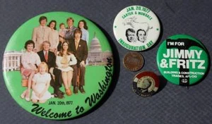 1976 Jimmy Carter for President FOUR pin set Inauguration UAW AFL CIO Labor too- - Picture 1 of 1