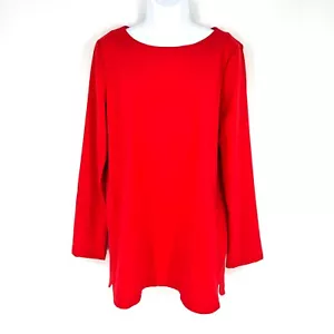 JOIE A-Line Top Blouse Size S Boat Neck Red Long Sleeve Tunic - Picture 1 of 14