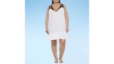 Vestido floral para mujer Decree traje de baño encubrimiento blanco plus 3X #298-0483 Foto 1 de 2