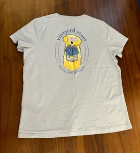 VINEYARD VINES EVERY DAY SHOULD FEEL THIS GOLDEN T-SHIRT RETREIVER DOG SZ LARGE - Picture 1 of 5