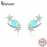 Bamoer 925 Sterling Silver Rainbow Butterfly Finger Ring Colorful Stone Adjustable Open Ring for Women Fashion Jewelry SCR730
