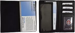Cartera de chequera de cuero para mujer/hombre sin marca cubierta de chequera negra nueva - Imagen 1 de 12