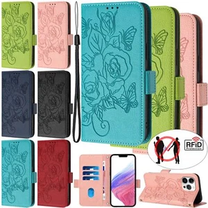 Handgefertigte Leder Flip Case für iPhone 16e 15 16 Pro Max 14 13 12 11 Wallet Cover - Bild 1 von 95