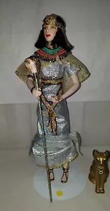 Danbury Mint Egypt Hatshepsut Doll Staff, Gold and Cat - Picture 1 of 5