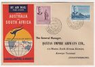 1952 Sep 3Rd. Flight Cover. Qantas Australia To South Africa (Int). Aamc 1308A.