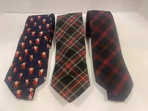 Vintage Christmas Santa Golf Pendleton Wool Plaid & 1 Alynn Silk Necktie USA - Picture 1 of 7