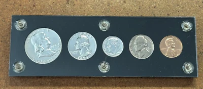 1955 coin PROOF SET Franklin Half dollar Quarter Dime Nickel Penny CAPITAL CASE - Image 1 of 4