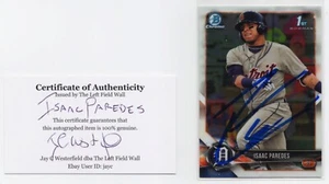 2018 Bowman Chrome Isaac Paredes #BCP-76 Autograph w/COA     - Bild 1 von 3