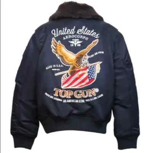 Top Gun - Giacca Bomber Bambini Aquila Nylon TGK1938 Taglia 2T Stile Volo - NUOVO - Foto 1 di 4