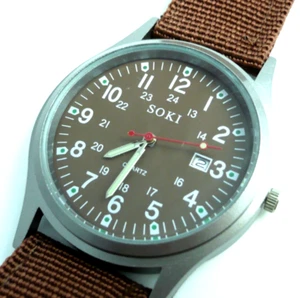Military Style Men's Quartz Watch New US Seller Fast Shipping - Picture 1 of 4