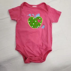 Apfel Vogel Wurm rosa 3 bis 6 Monate Kleinkind Einteiler Body - Bild 1 von 6