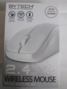 ByTech 2.4 GHZ Wireless Mouse Plug And Play White - Picture 1 of 3