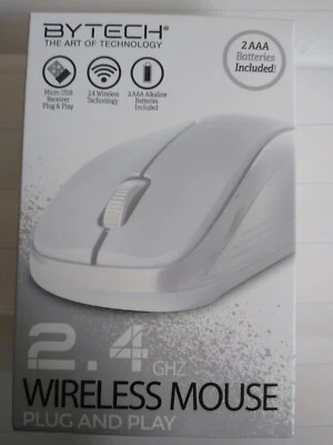 ByTech 2.4 GHZ Wireless Mouse Plug And Play White - Image 1 of 3