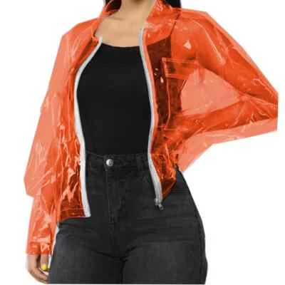 Chaqueta Transparente de Cuero PVC con Paquete Sexy Transparencia Fiesta Club Disfraz Foto 1 de 4