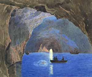 Jakob Alt The Blue Grotto on The Island of Capri 1835 Painting Poster Art Print - Picture 1 of 2