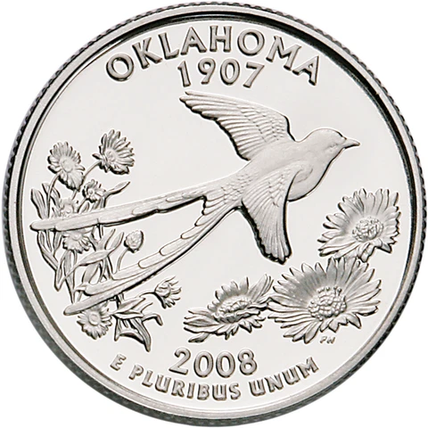 DEEP CAMEO 2008-S Oklahoma State Quarter OK 25c GEM PROOF - BUY MORE & SAVE MORE Cover