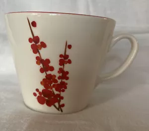 Starbucks 2008 White Red Cherry Blossom Flowers Floral Coffee Mug Cup 12 oz EUC - Picture 1 of 6