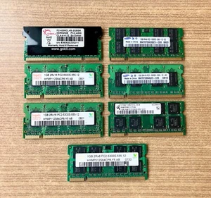 LOT 7 Barettes RAM Sodimm DDR2 2GB, 1GB - Imagen 1 de 1