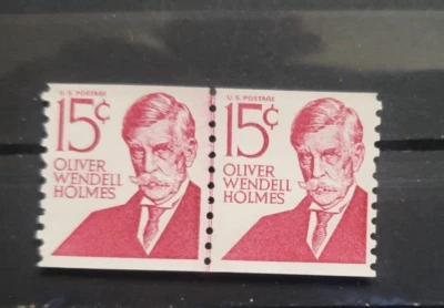 US STAMPS 1978 Scott 1305EOLIVER WENDELL HOLMES.  Coil Line Pair.  SUPERB - Image 1 of 2