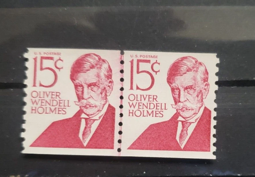 US STAMPS 1978 Scott 1305EOLIVER WENDELL HOLMES.  Coil Line Pair.  SUPERB - Image 1 of 2