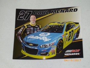 2017 PAUL MENARD #27 DUTCH BOY NASCAR POSTCARD - Picture 1 of 1