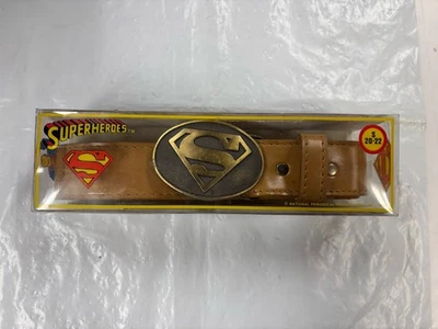 "Cinturón infantil Superman 1975 vintage 20-24"" superhéroes Lee Co hebilla marrón"  Foto 1 de 4