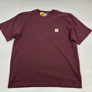 Carhartt Shirt Men Large Red Loose Fit Heavyweight Pocket Tee Workwear L * - Picture 1 of 10