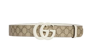 Gucci GG Marmont Wide Belt 'Beige/Ebony GG Supreme' (80 CM) - New With Dust Bag - Picture 1 of 1