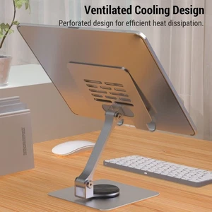Tablet Stand Holder Foldable Carbon Steel Construction Aluminum Alloy Desk LWMS - Afbeelding 1 van 8